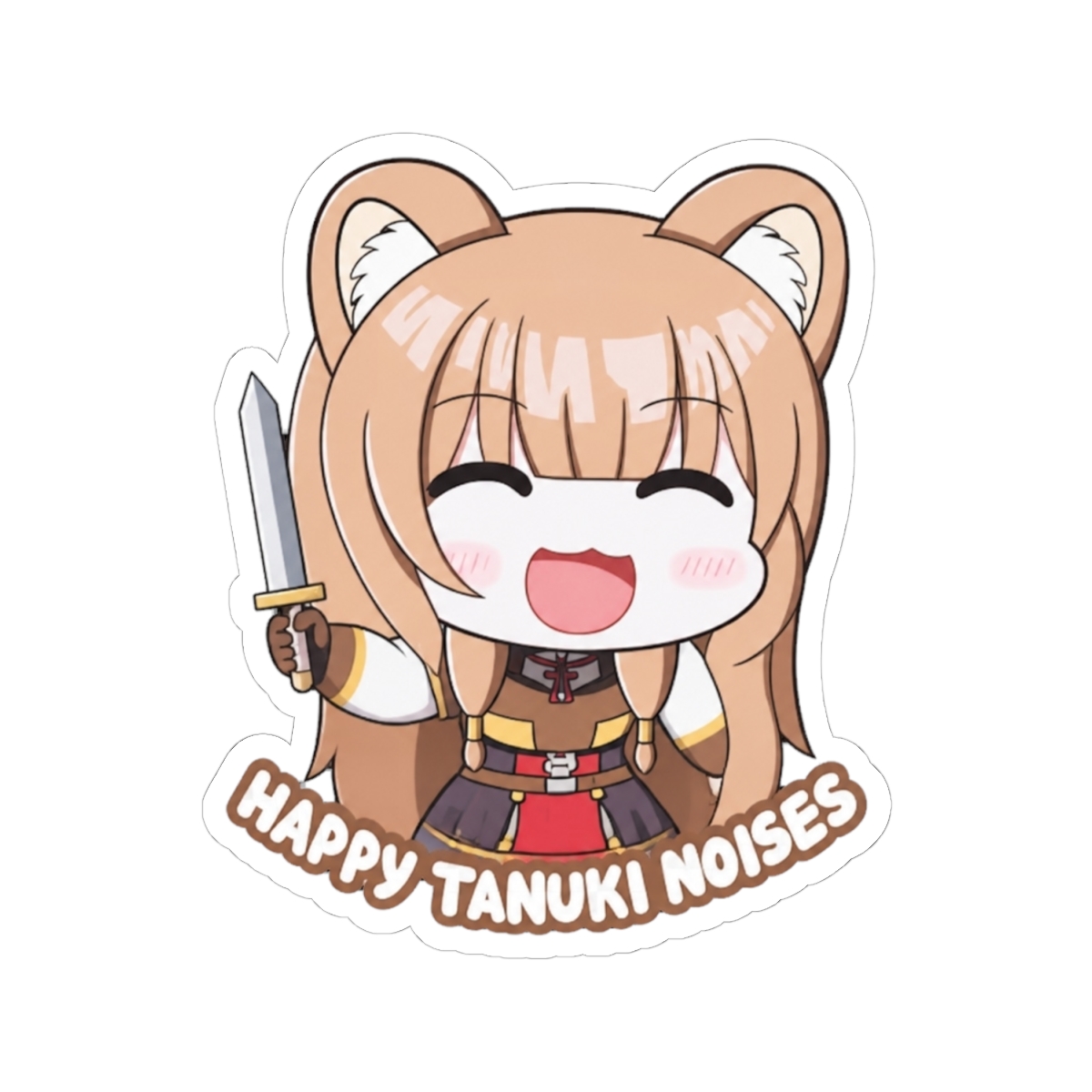 Raphtalia "Happy Tanuki Noises" Rising of Shield Hero Patch or Sticker | Rising of the Shield Hero - alternate angle 1, merchandise