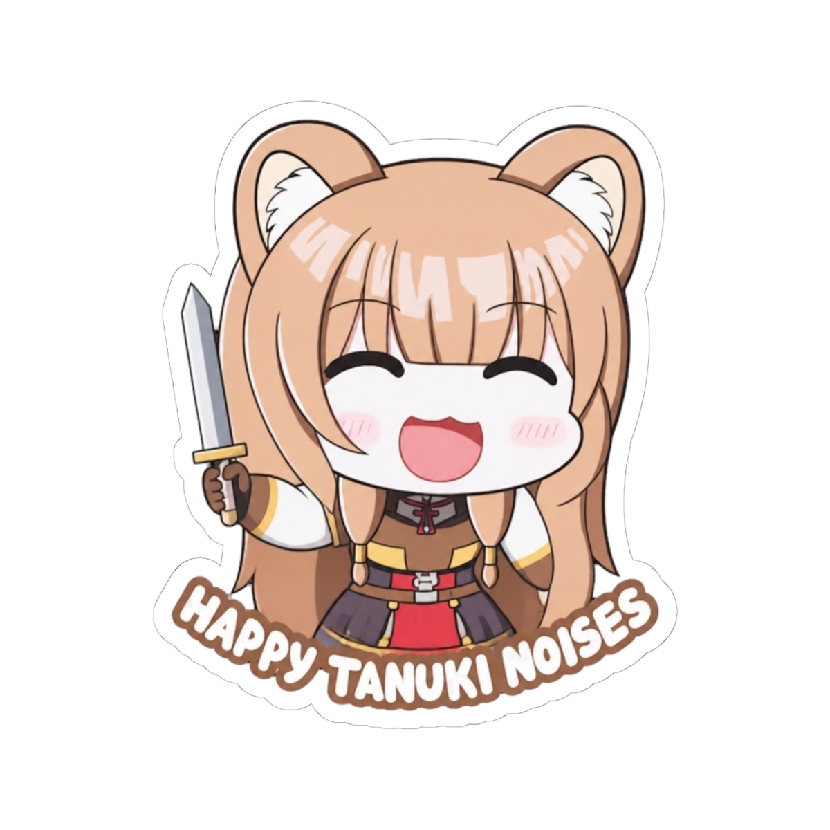 Raphtalia "Happy Tanuki Noises" Rising of Shield Hero Patch or Sticker | Rising of the Shield Hero
